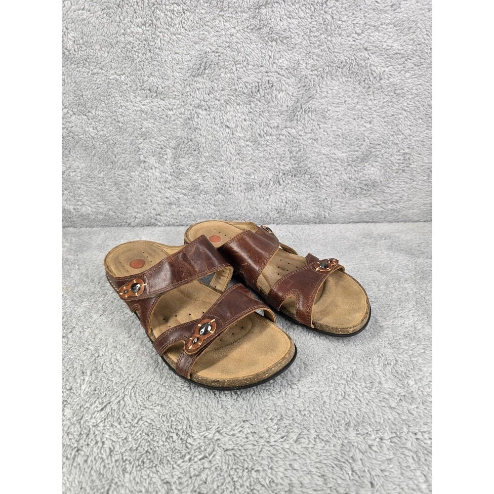 Women's Clarks Unstructured Brown Sandals Shoes 9